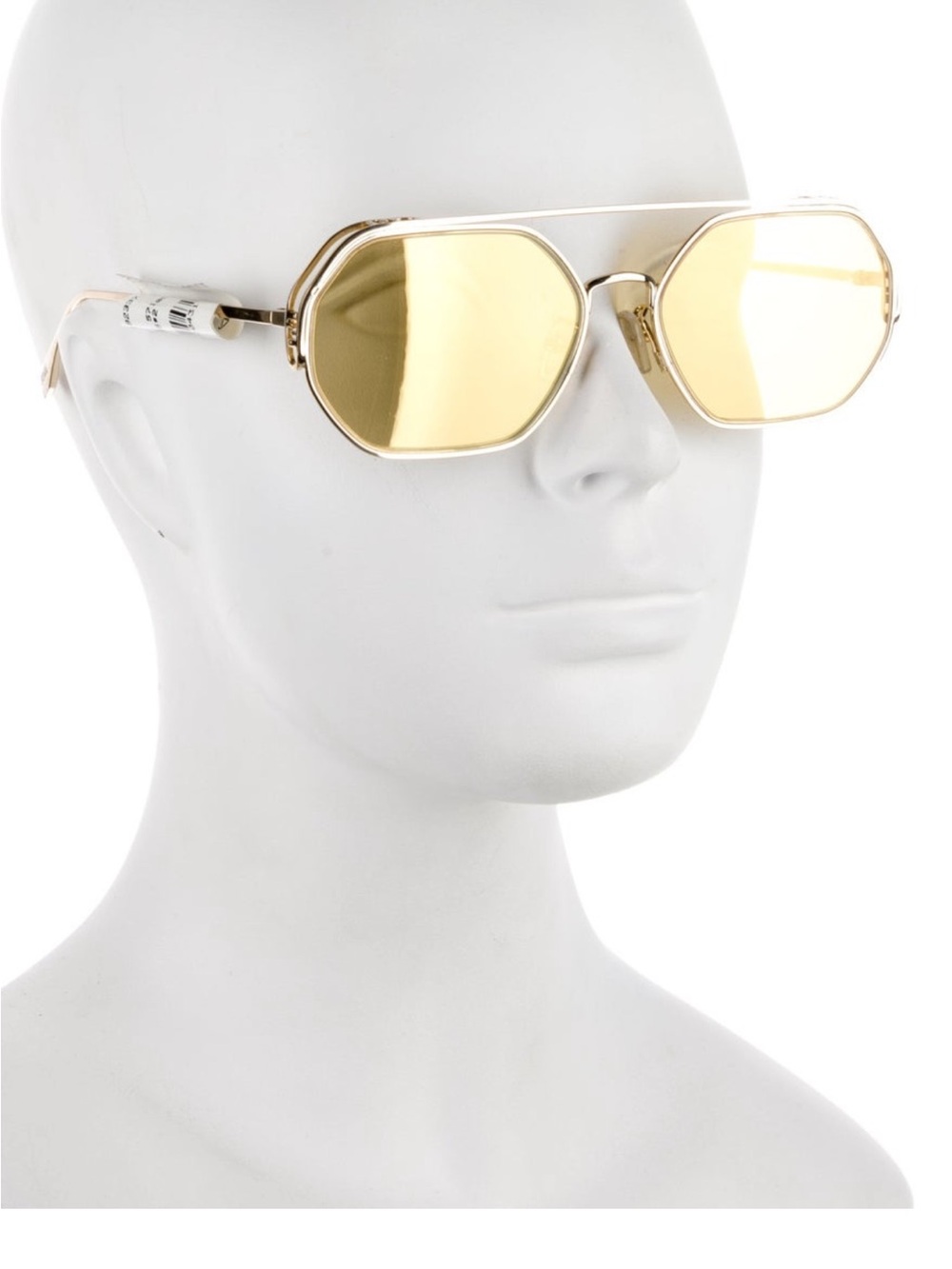 Fendi Gold Frame Yellow Lens Women's Sunglasses